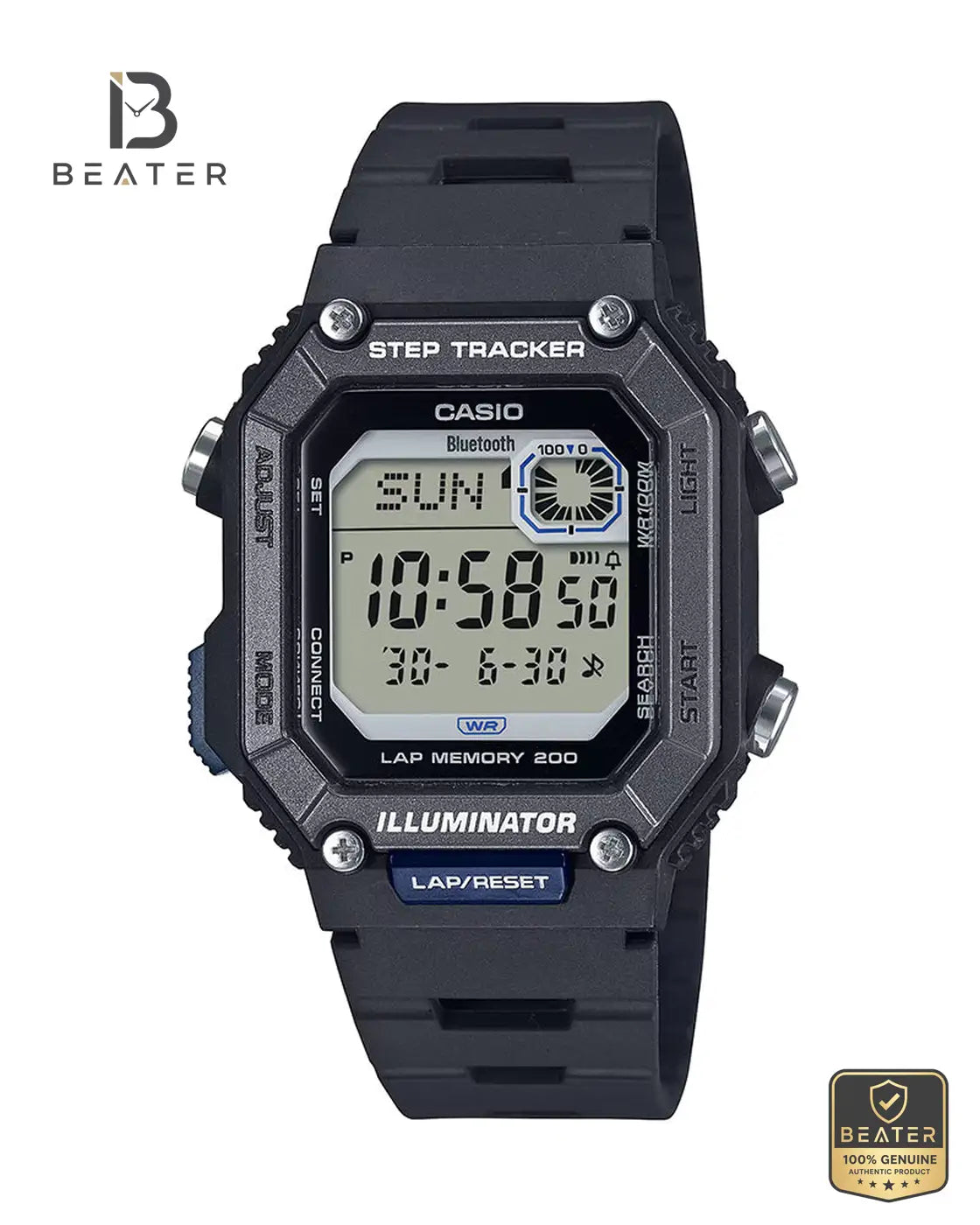 CASIO WS-B1000-1A Black Resin Case & Bezel Profile - Beater Main image
