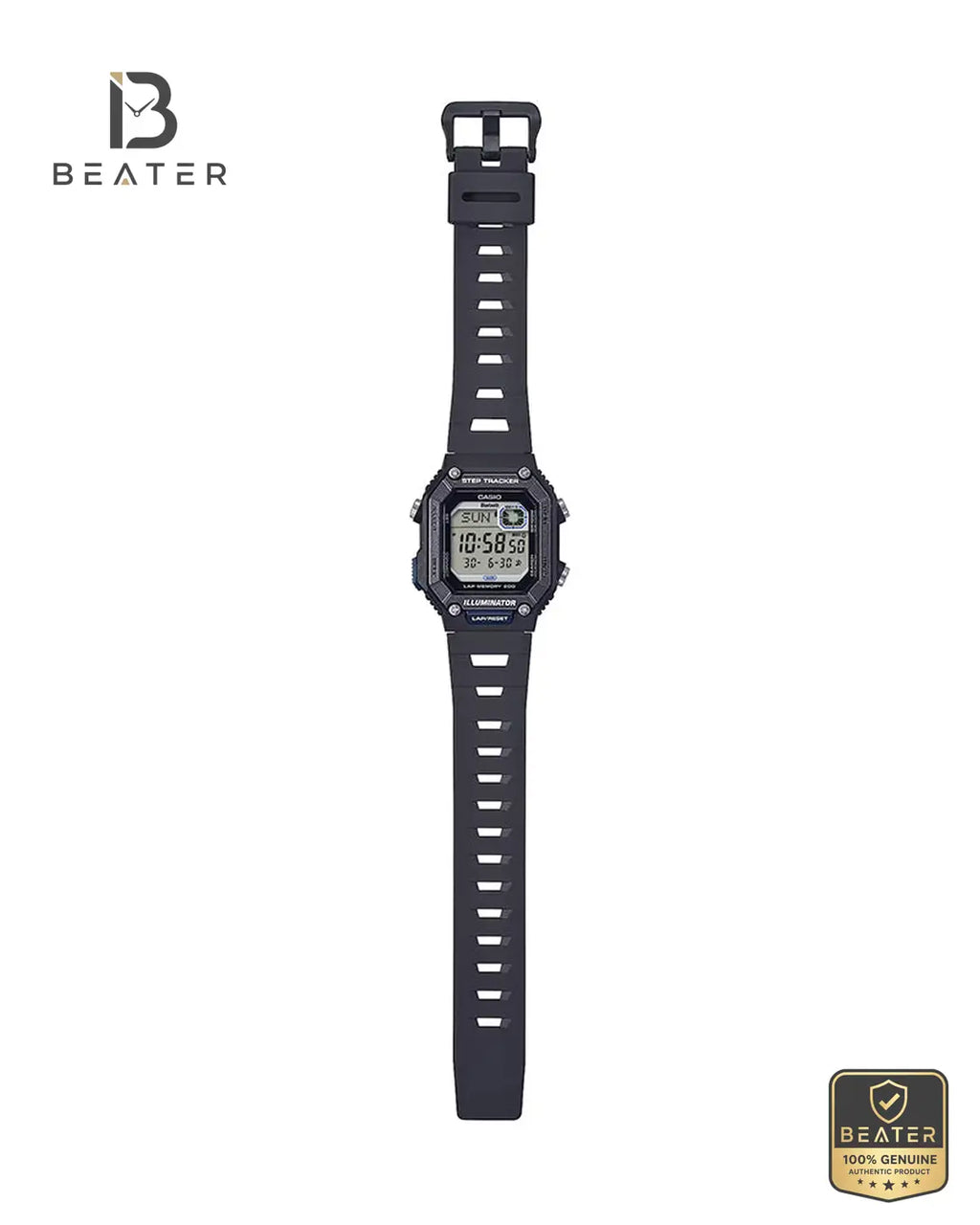 CASIO WS-B1000-1A Resin Strap & Clasp Detail - Beater