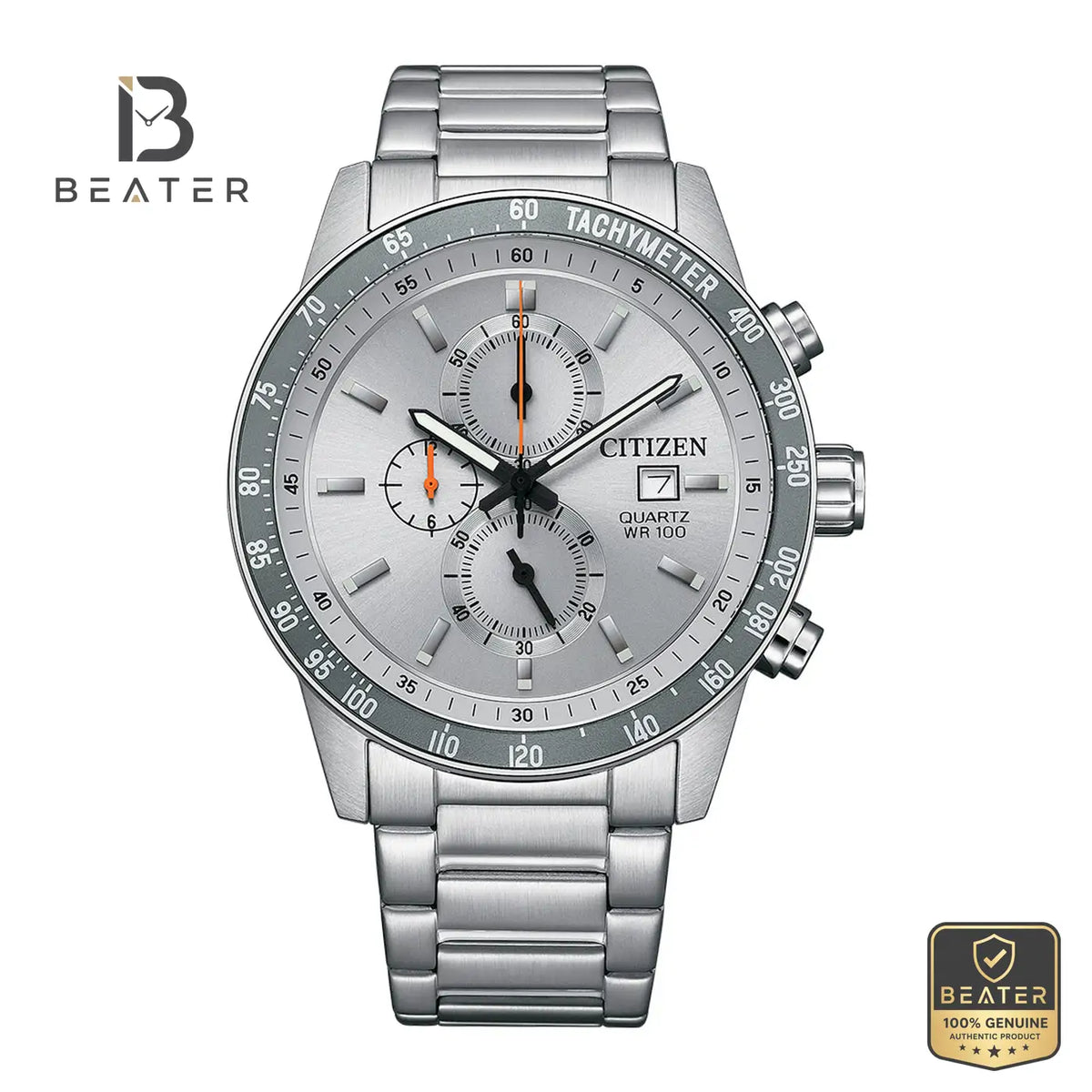 Citizen AN3688-58H Men's Grey Dial Stainless Steel Bracelet Watch Front Dial View - Beater Main image