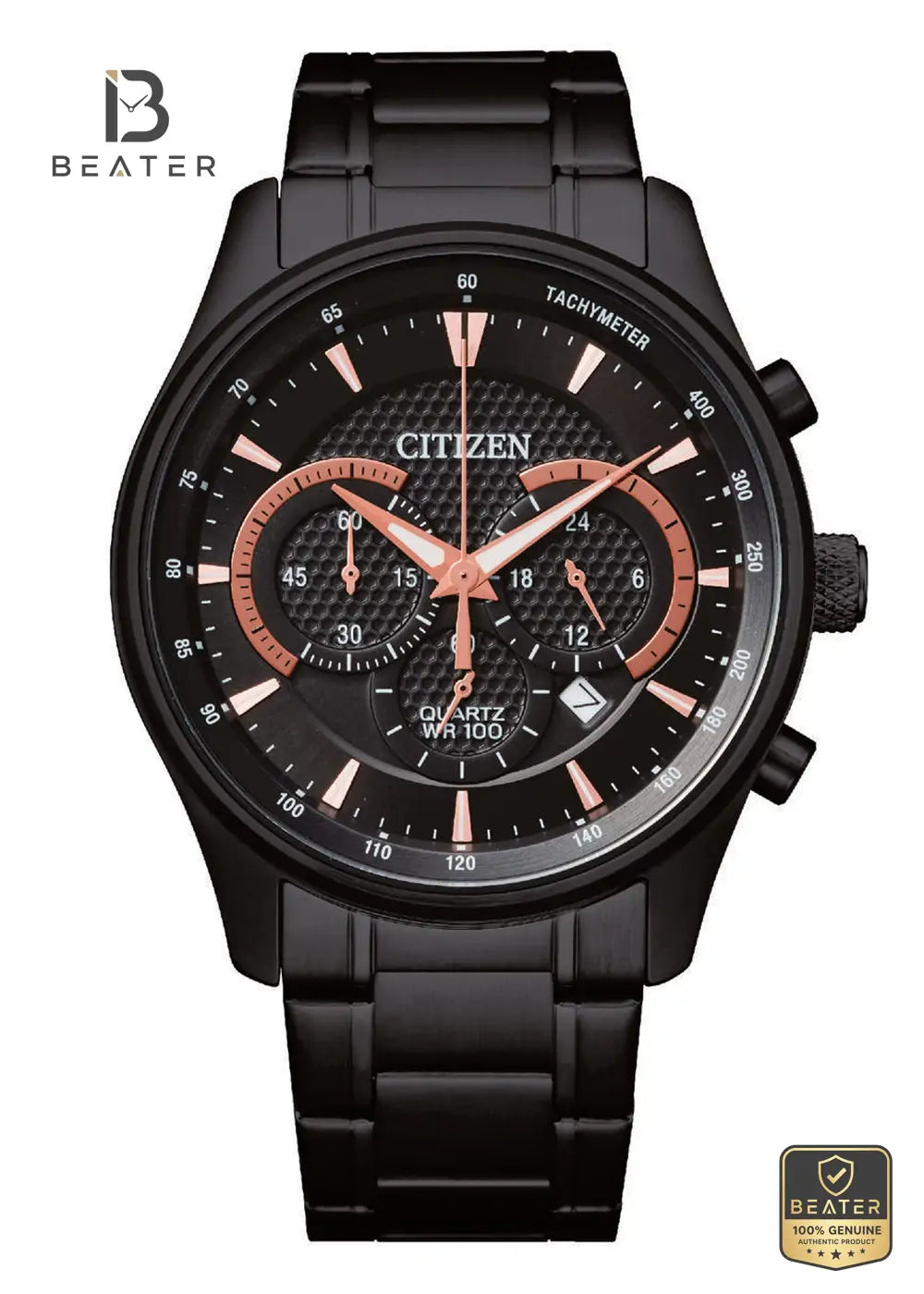CITIZEN AN8195-58E Men's Black Dial Stainless Steel Bracelet Watch Front Dial View - Beater Main image