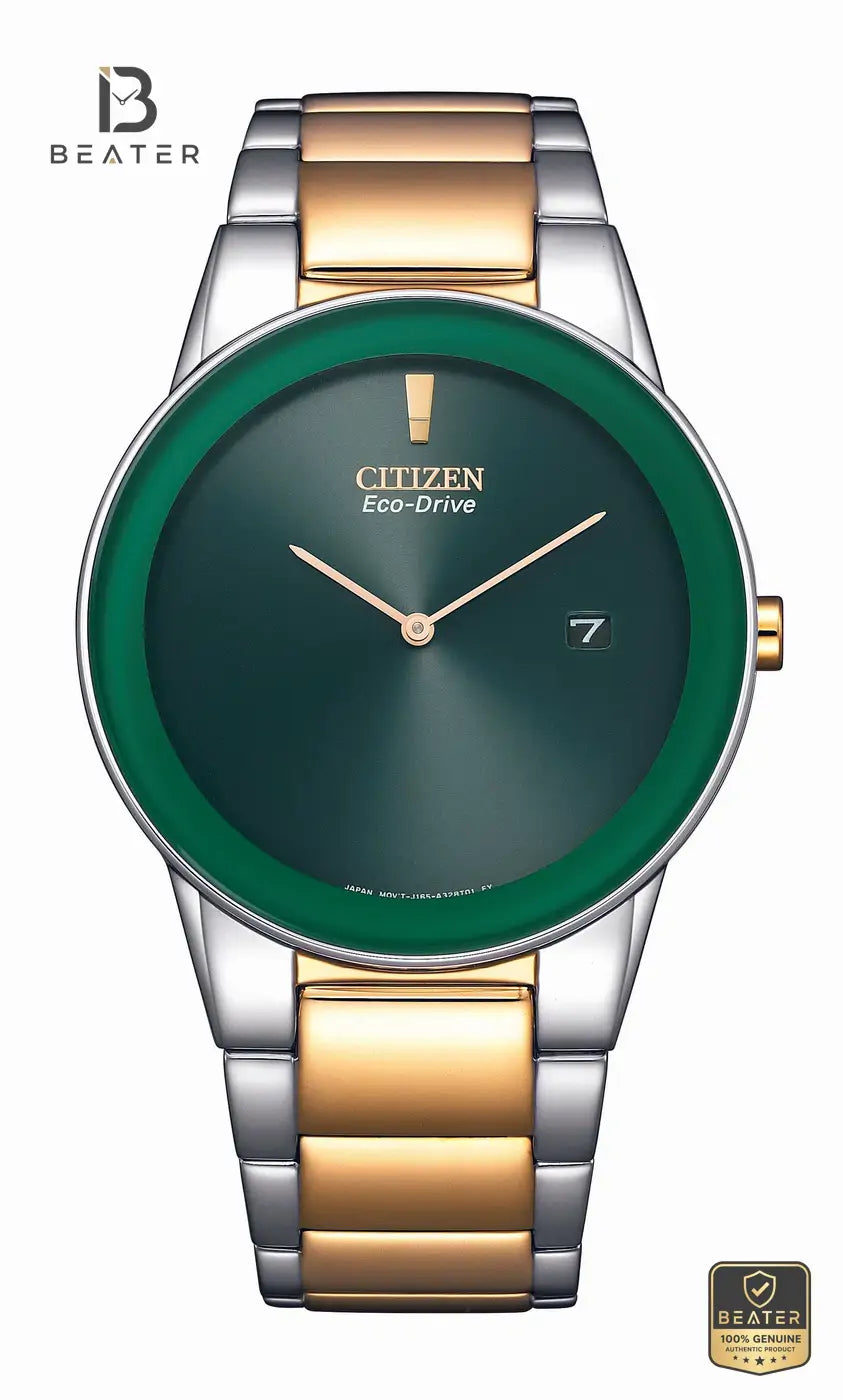 Citizen AU1064-85X Men's Two-Tone Rose Gold Stainless Steel Bracelet Watch Front Dial View - Beater Main image