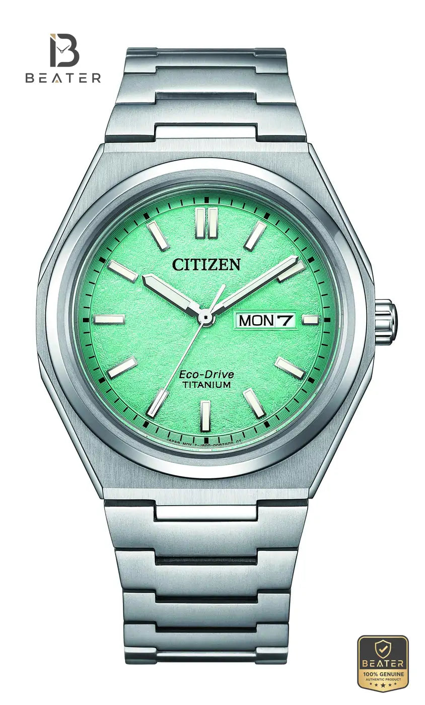 CITIZEN AW0130-85M Men's Watch Front Dial Light Blue View - Beater