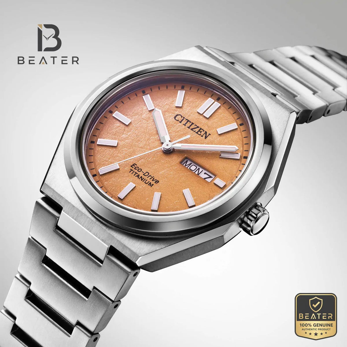 CITIZEN AW0130-85Z Green Dial Super Titanium Case & Bezel Profile - Beater