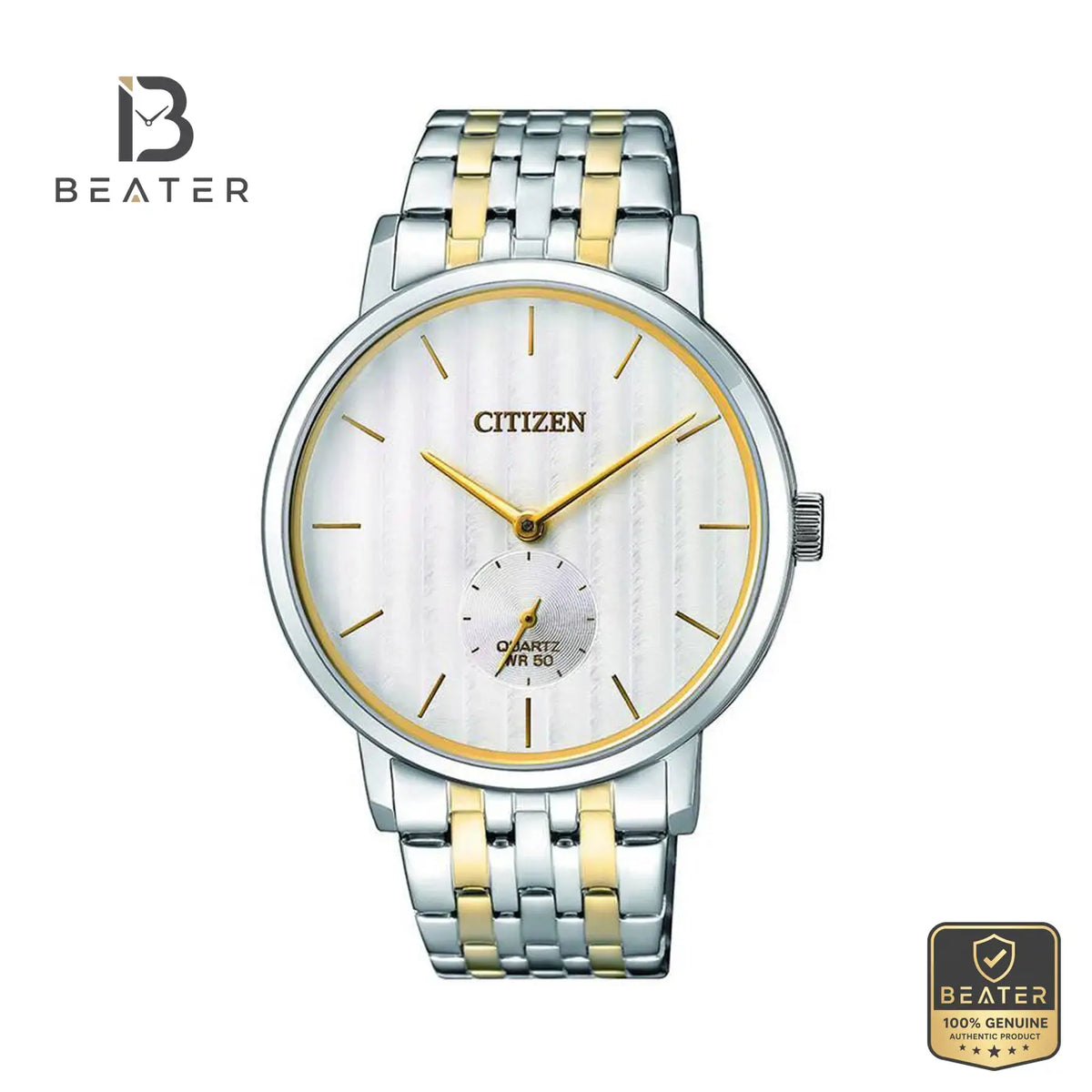 CITIZEN BE9174-55A Men's White Dial Stainless Steel Bracelet Watch Front Dial View - Beater Main image