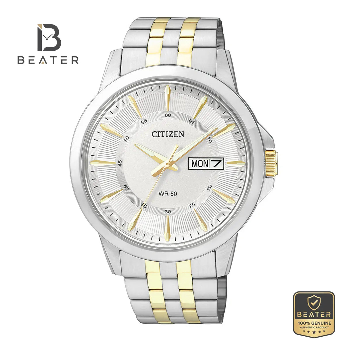 CITIZEN BF2018-52A Men's Silver Dial Stainless Steel Bracelet Watch Front View - Beater Main image