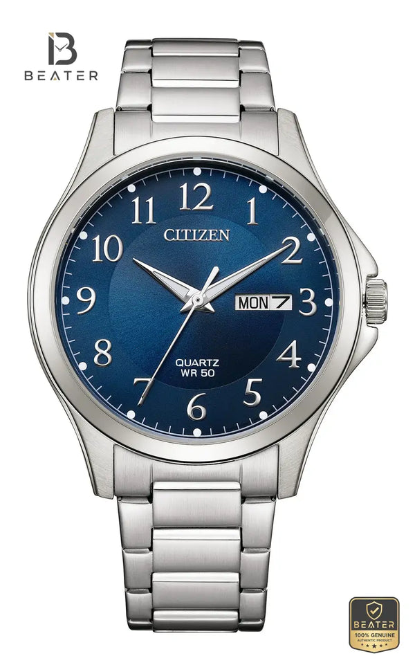 Citizen BF2021-82L Men's Blue Dial Watch Front View - Beater
