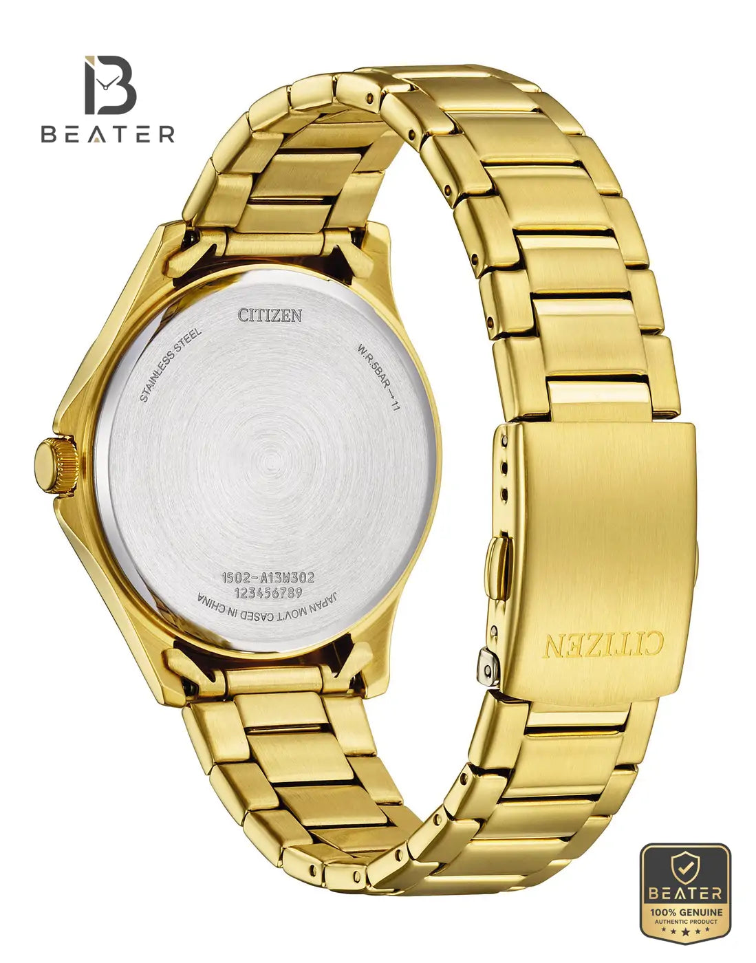 CITIZEN BF2028-83P Men's Champagne Stainless Steel Bracelet Watch Secondary image