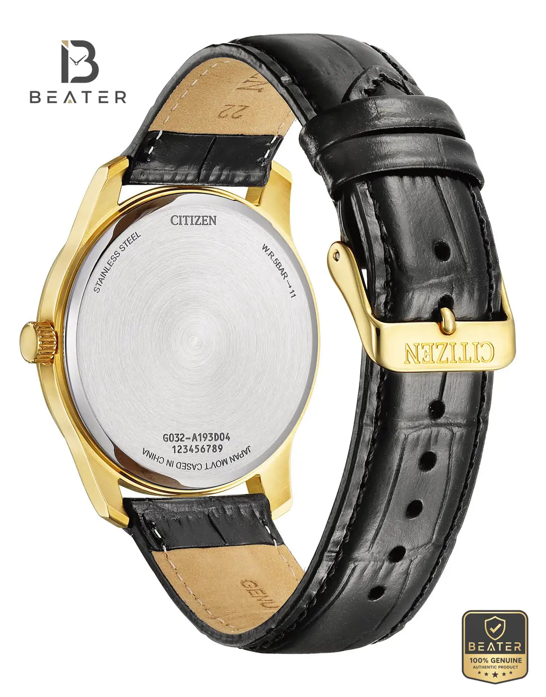 CITIZEN BH5002-02E Men's Black Calf Leather Strap Watch Secondary image