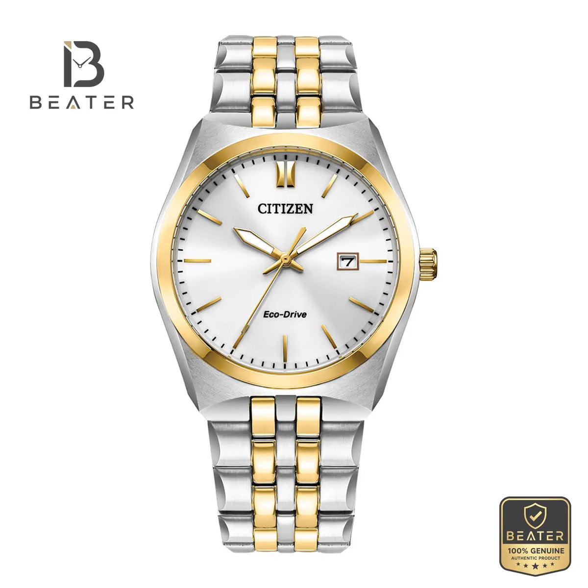 Citizen BM7334-58B Men's Eco-Drive Stainless Steel Bracelet Watch Front Dial View - Beater Main image