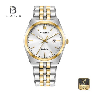 Citizen BM7334-58B Men's Eco-Drive Stainless Steel Bracelet Watch Front Dial View - Beater