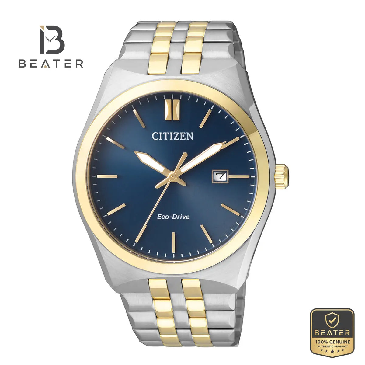 Citizen BM7334-66L Men's Deep Blue Dial Stainless Steel Bracelet Watch Front Dial View - Beater