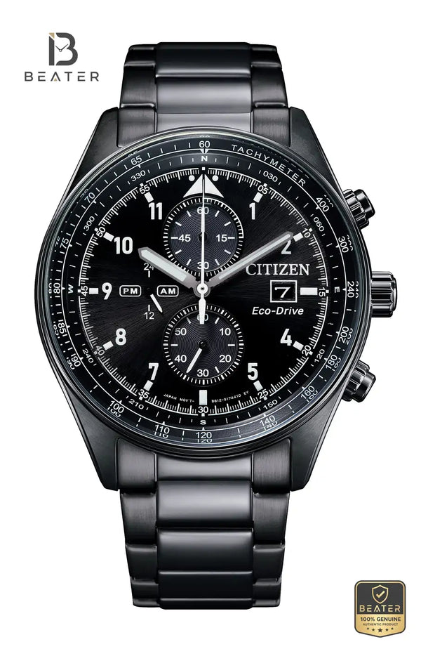 Citizen CA0775-87E Men's Eco-Drive Chronograph Watch Front Dial View - Beater