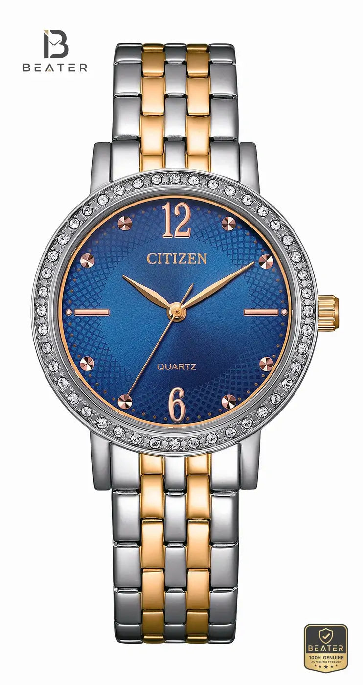Citizen EL3106-59L Women's Blue Dial Stainless Steel Bracelet Watch Front Dial View - Beater Main image