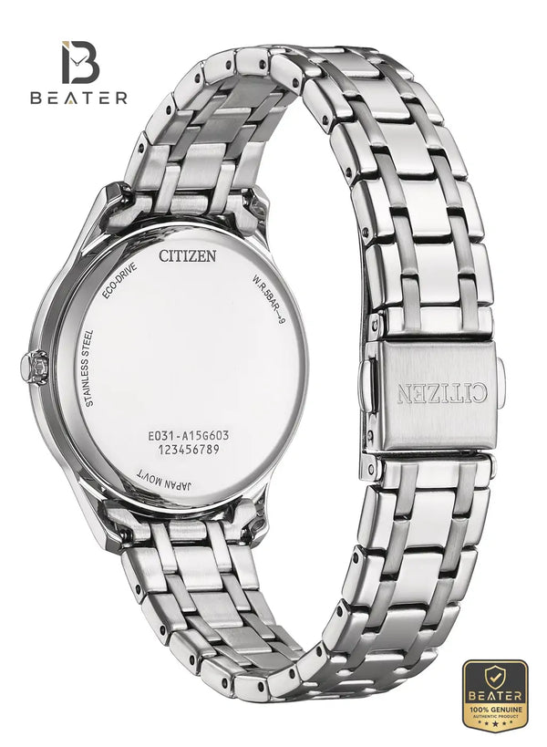 Citizen EM0411-71X Stainless Steel Bracelet & Clasp Detail - Beater