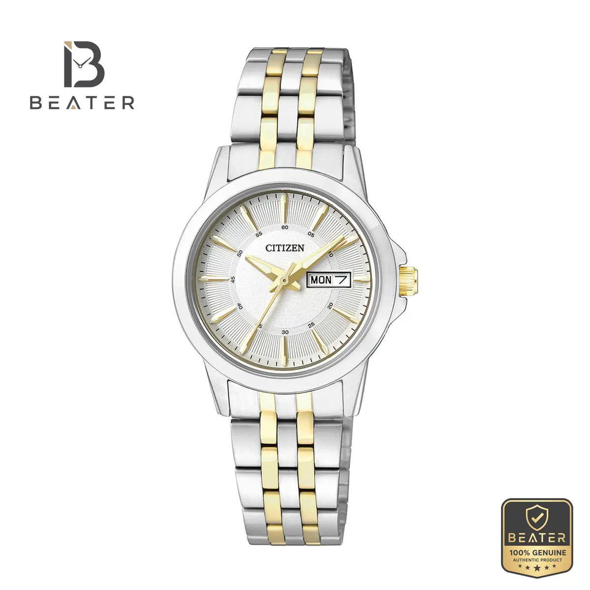 CITIZEN EQ0608-55A Women's Stainless Steel Strap Watch Front Dial View - Beater Main image
