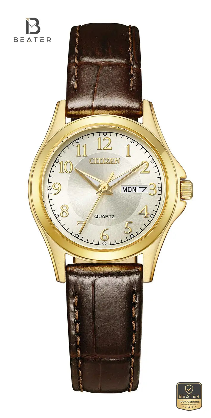 CITIZEN EQ0612-07A Women's Watch Bright Silver Dial Front View - Beater