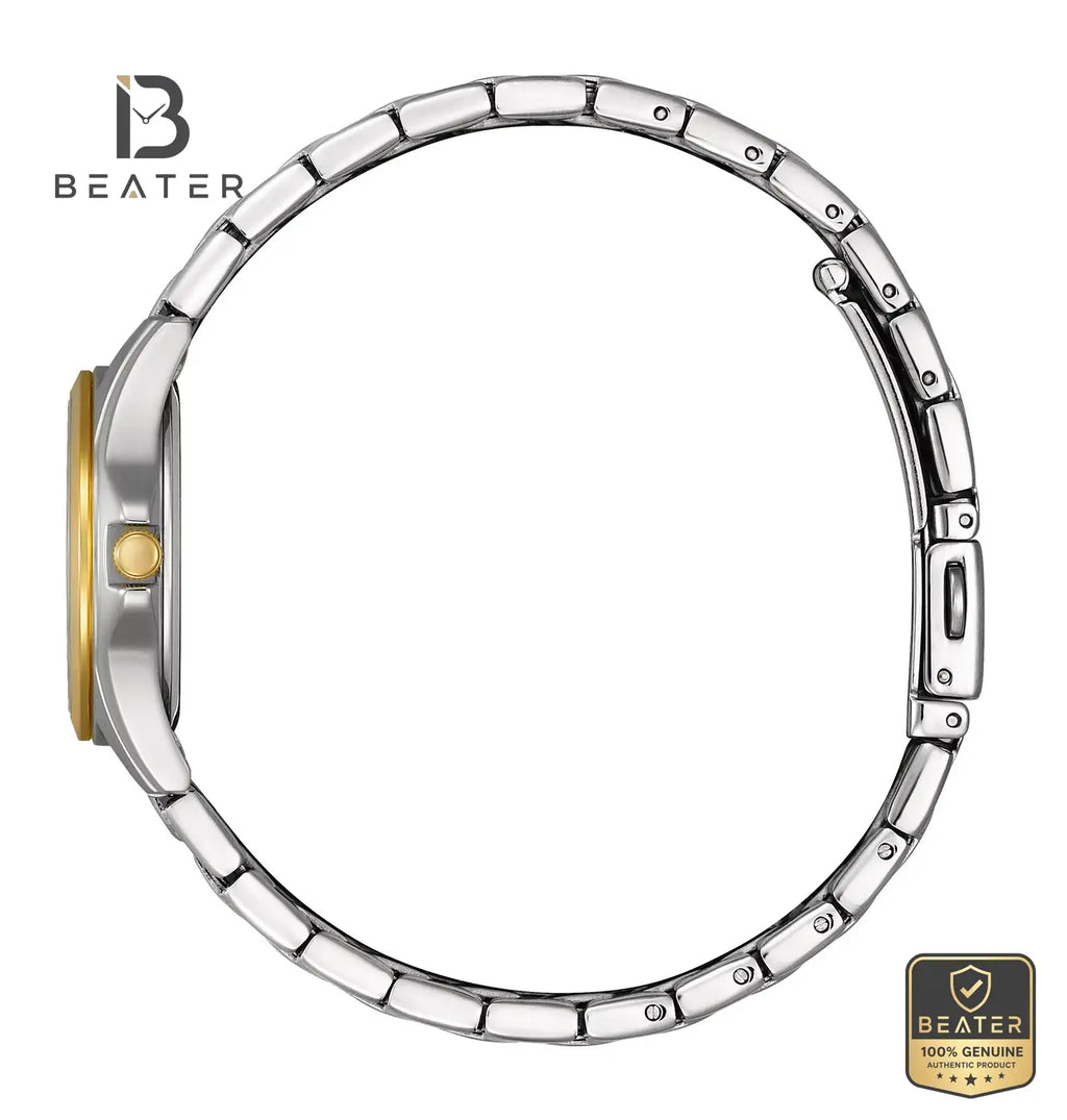 CITIZEN EQ0614-52B Two-Tone Stainless Steel Bracelet & Clasp Detail - Beater