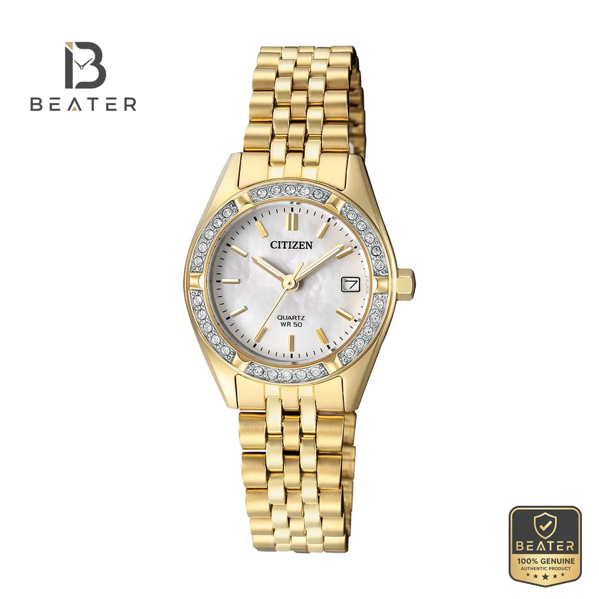 CITIZEN EU6062-50D Women's Stainless Steel Bracelet Watch Front Dial View - Beater Main image