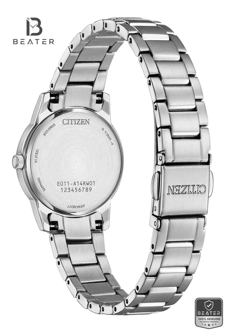 Citizen EW2318-73E Women's Stainless Steel Bracelet & Clasp Detail - Beater