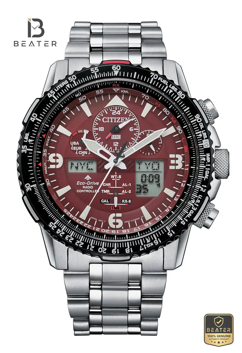 Citizen JY8086-89X Men's Stainless Steel Bracelet Watch Front Dial View - Beater Main image