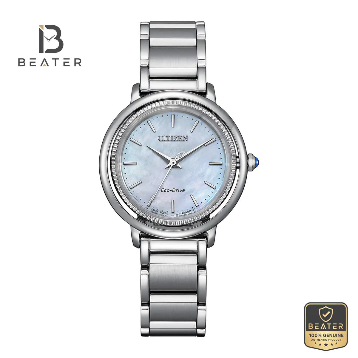 Citizen L Arcly EM1100-84D Women's Mother of Pearl Dial Watch Front View - Beater
