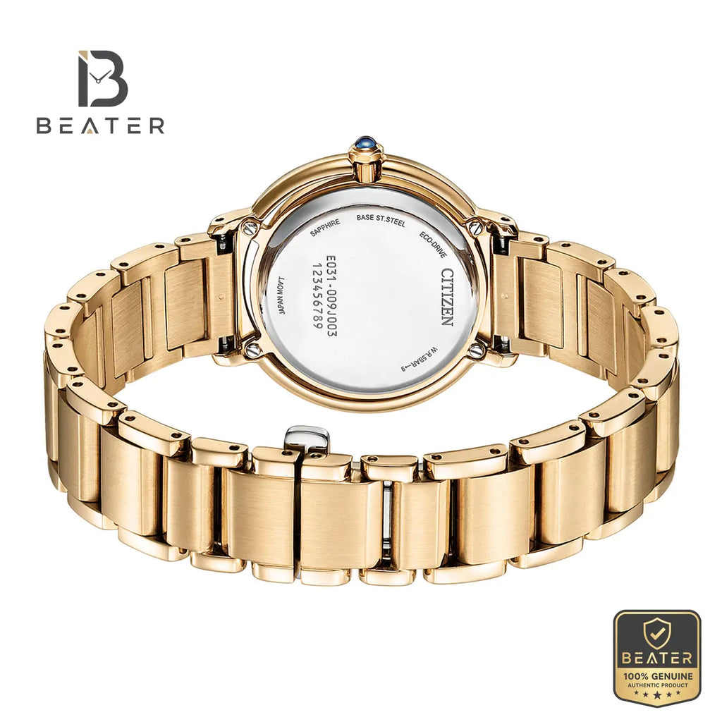 Citizen L Arcly EM1103-86Y Rose Gold Plated Stainless Steel Bracelet and Clasp Detail - Beater