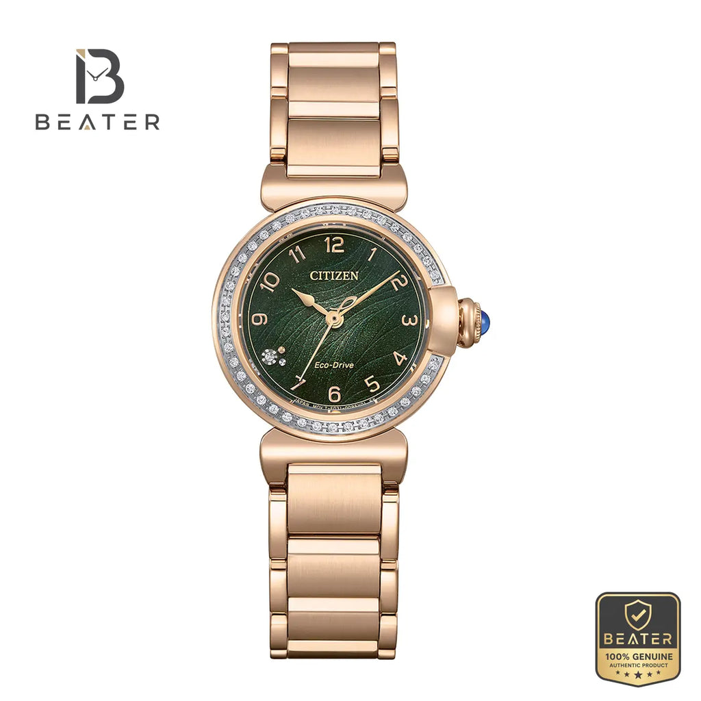 CITIZEN L EM1123-62X Women's Rose Gold Plated Bracelet Watch Front Dial View - Beater