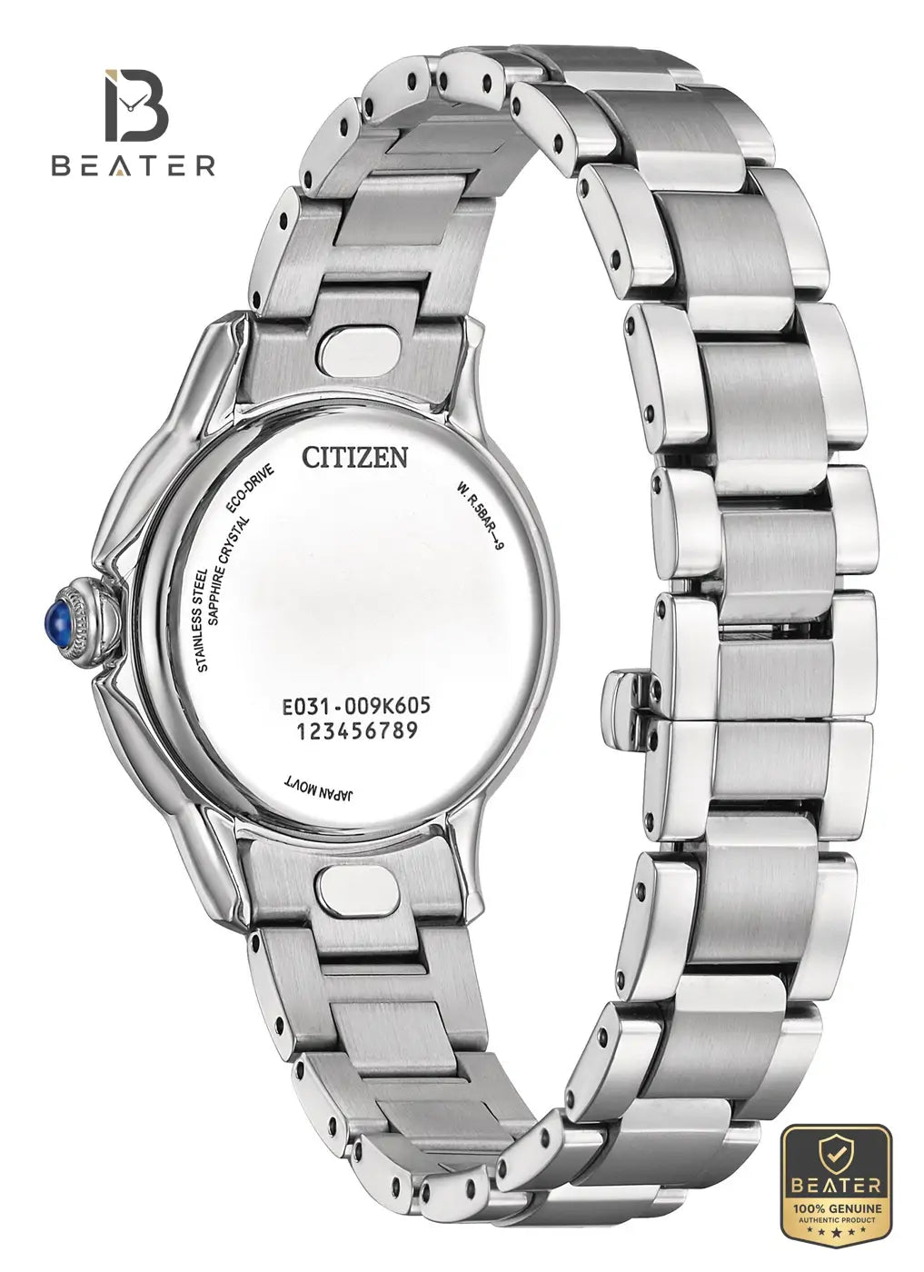 Citizen L EM1160-58E Stainless Steel Bracelet and Deployment Clasp Detail - Beater