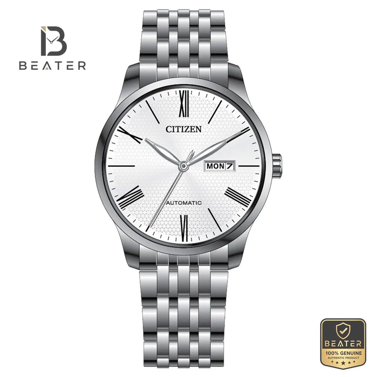 CITIZEN NH8350-59A Men's Stainless Steel Bracelet Watch Front Dial View - Beater