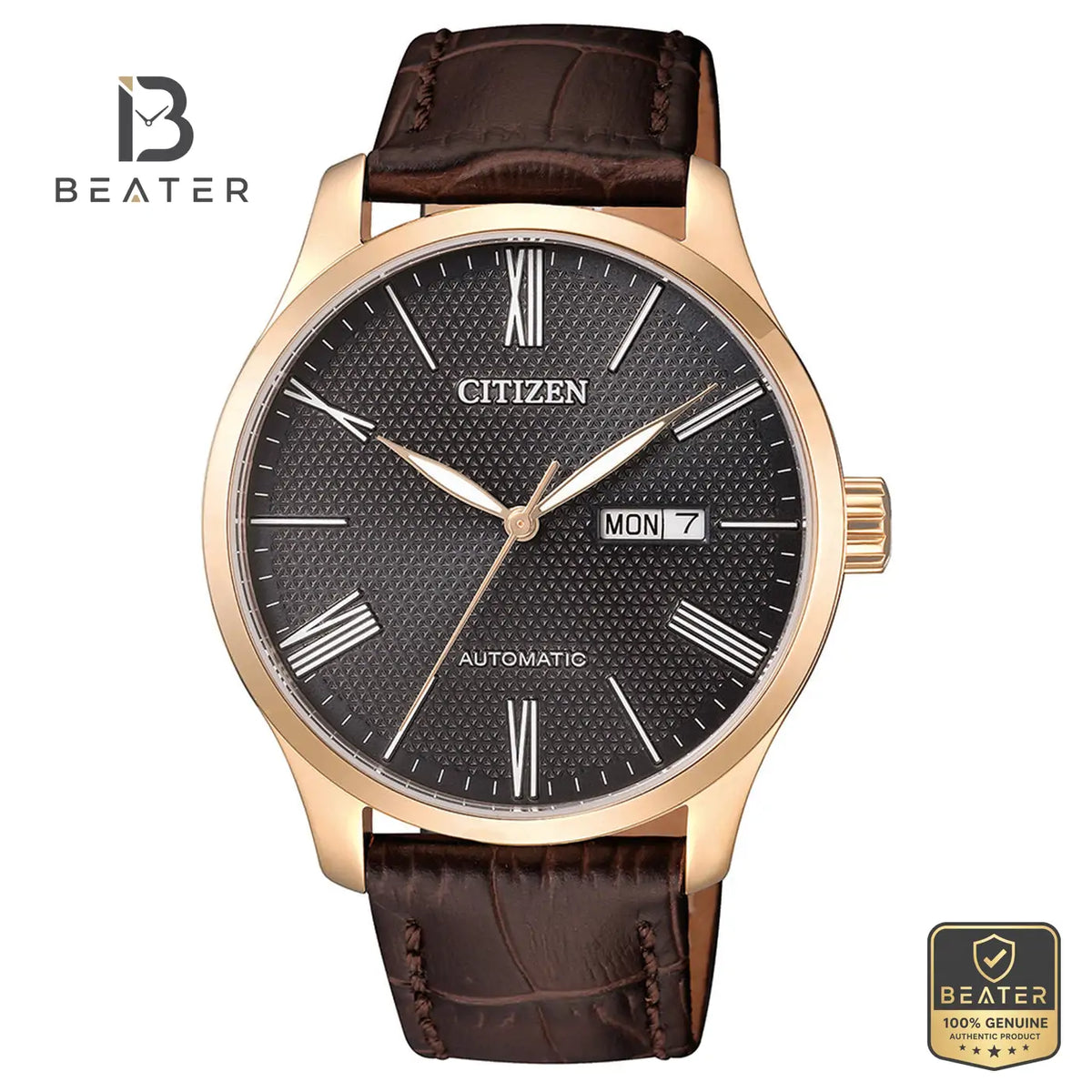 CITIZEN NH8353-00H Men's Calf Leather Strap Watch Front Dial View - Beater