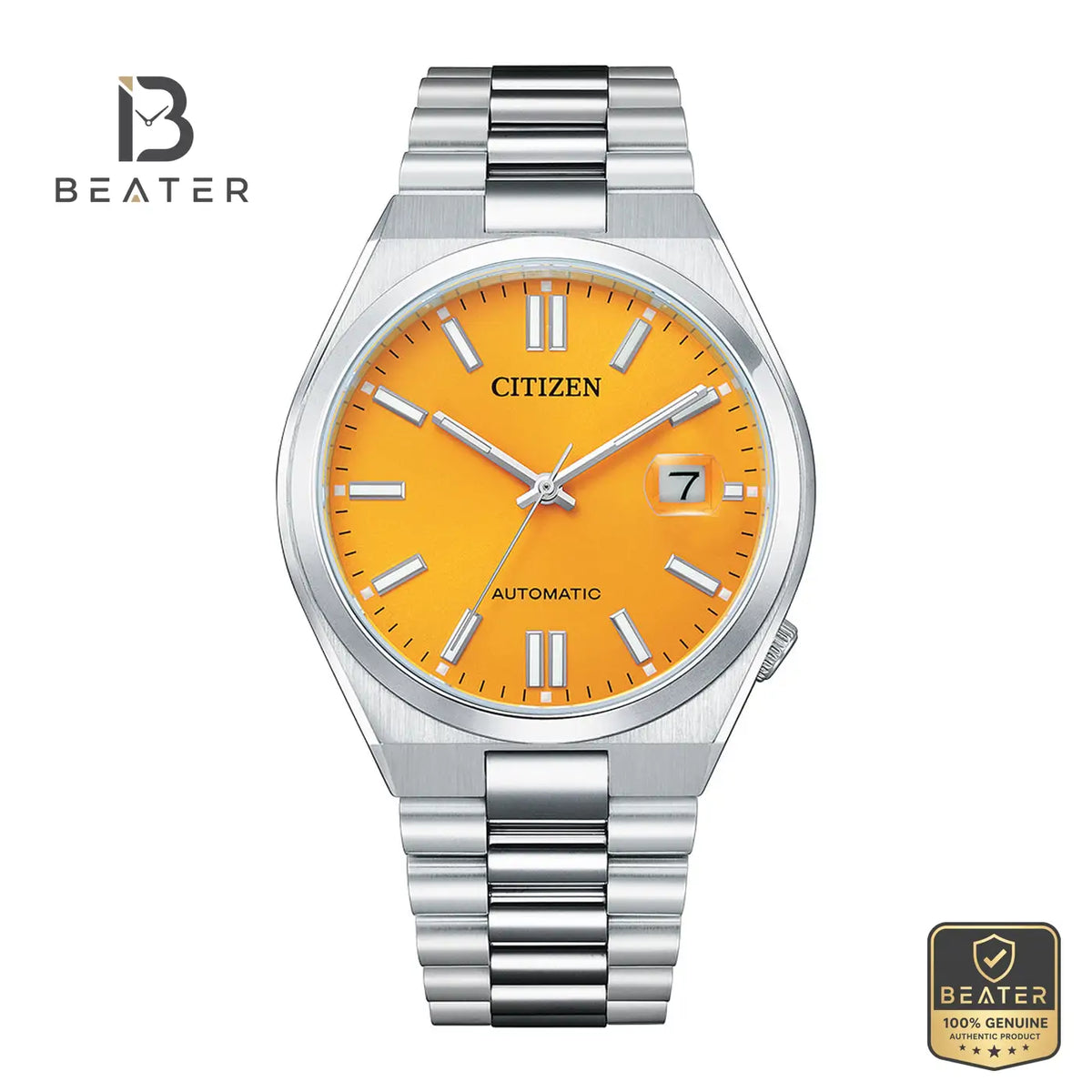 CITIZEN NJ0150-81Z Men's Yellow Dial Stainless Steel Bracelet Watch Front Dial View - Beater Main image