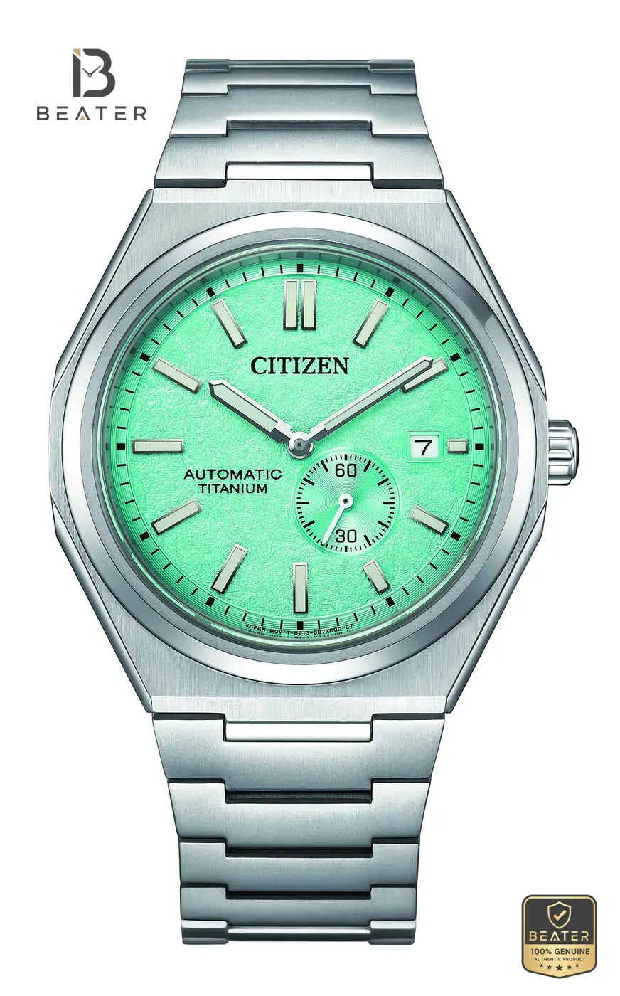 CITIZEN NJ0180-80M Men's Light Blue Dial Super Titanium Watch Front View - Beater