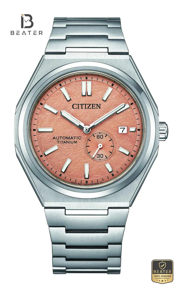 CITIZEN NJ0180-80Z Men's Salmon Dial Watch Front Dial View - Beater