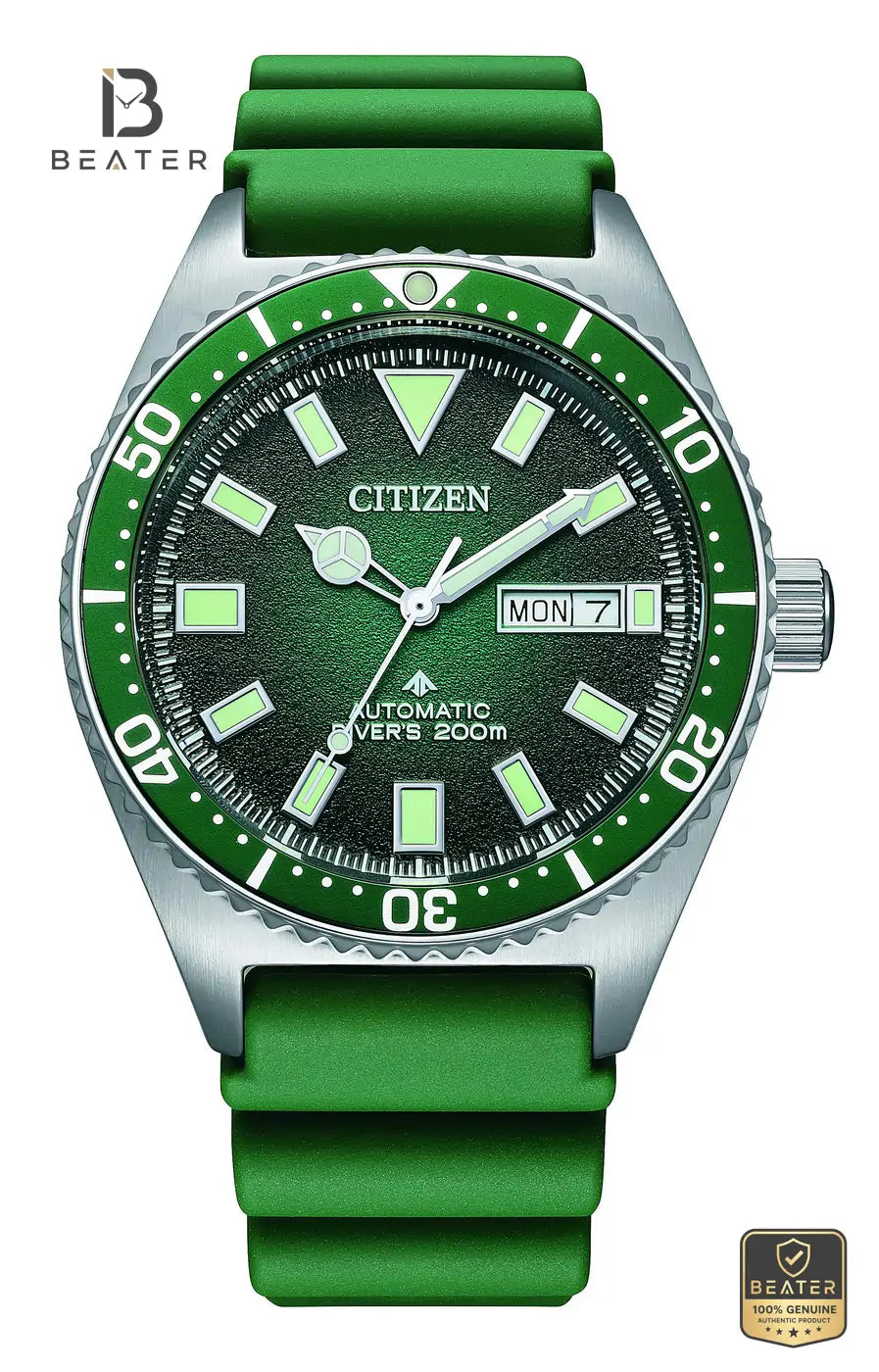 CITIZEN NY0121-09X Men's Green Dial Watch Front View - Beater Main image