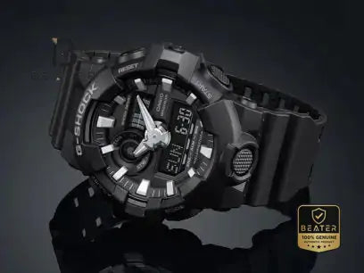 G-SHOCK GA-700-1B Men's Resin Strap and Clasp Detail - Beater