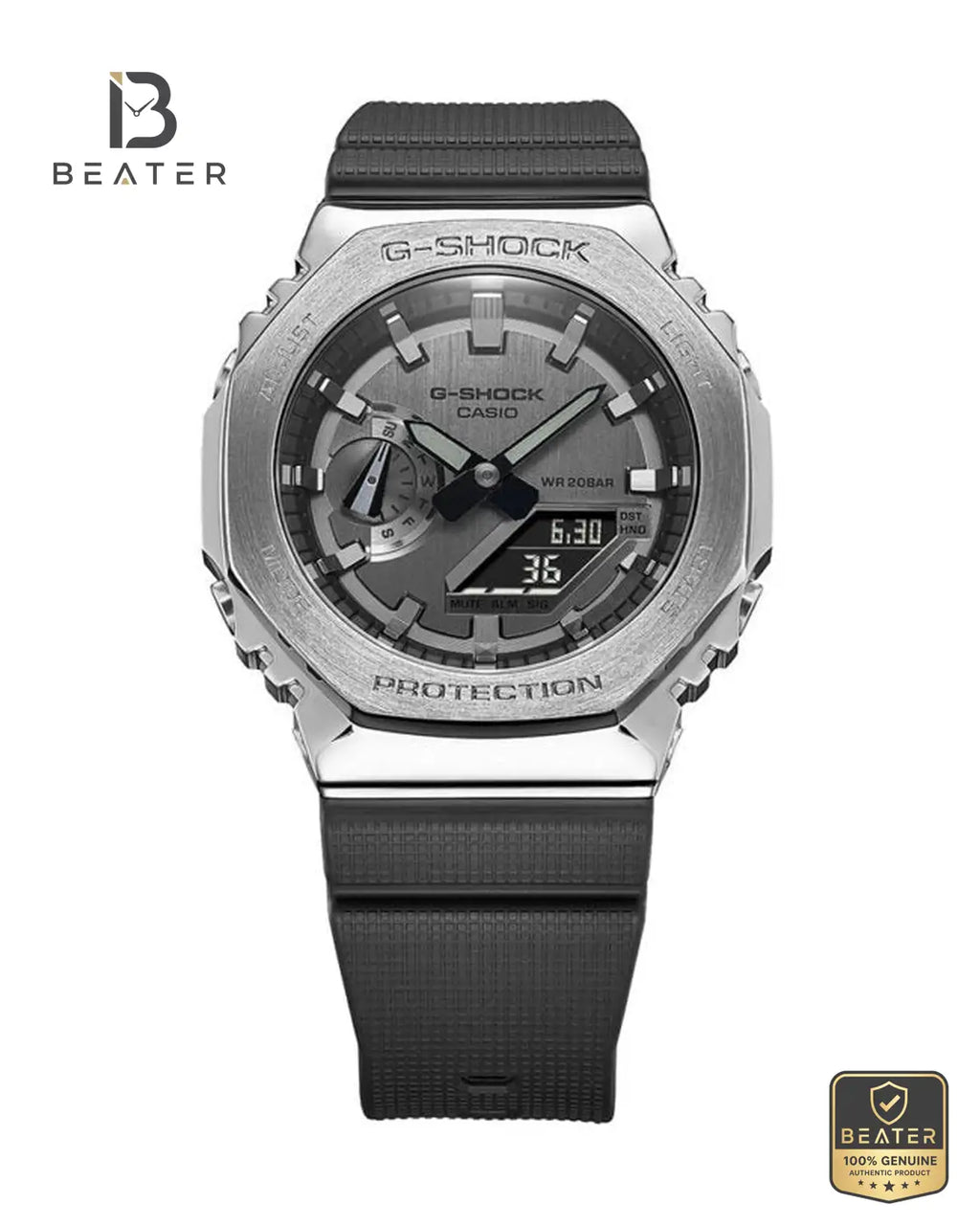 G-SHOCK GM-2100-1ADR Grey Dial Case & Bezel Profile - Beater