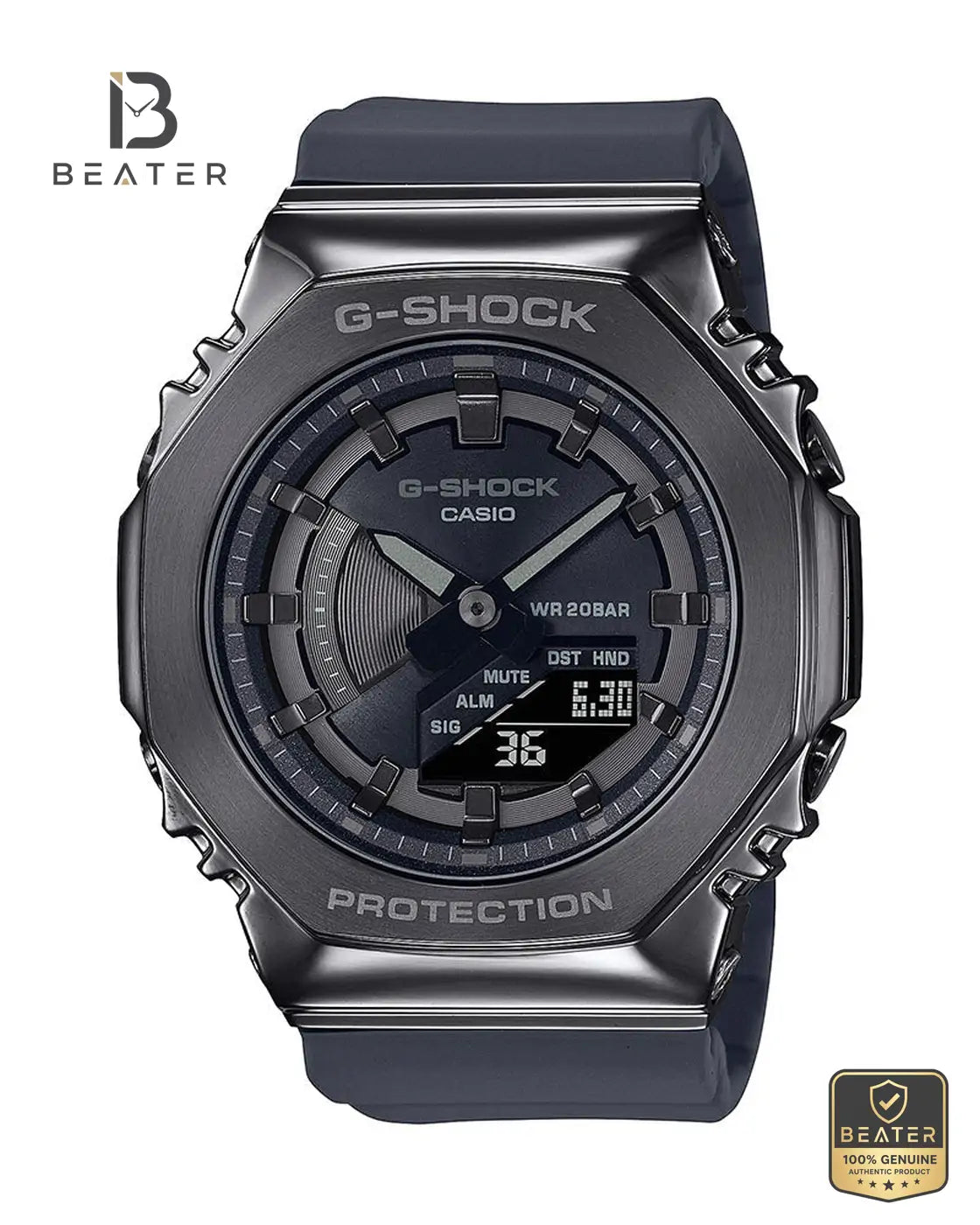 G-SHOCK GM-S2100B-8A Men's Digital Resin Strap Watch Front Dial View - Beater