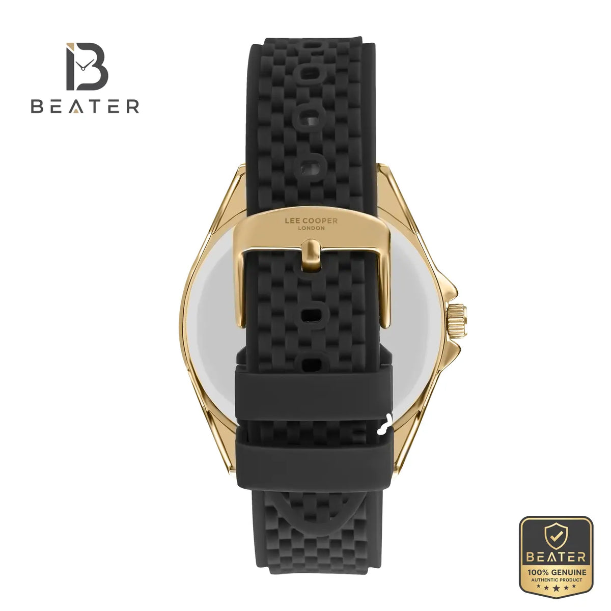 Lee Cooper LC07361.451 Men's Black Silicone Strap & Clasp Detail - Beater