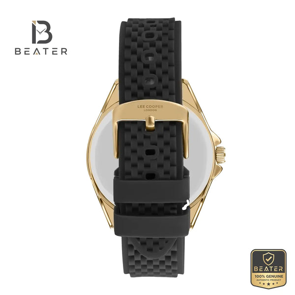 Lee Cooper LC07361.451 Men's Black Silicone Strap & Clasp Detail - Beater