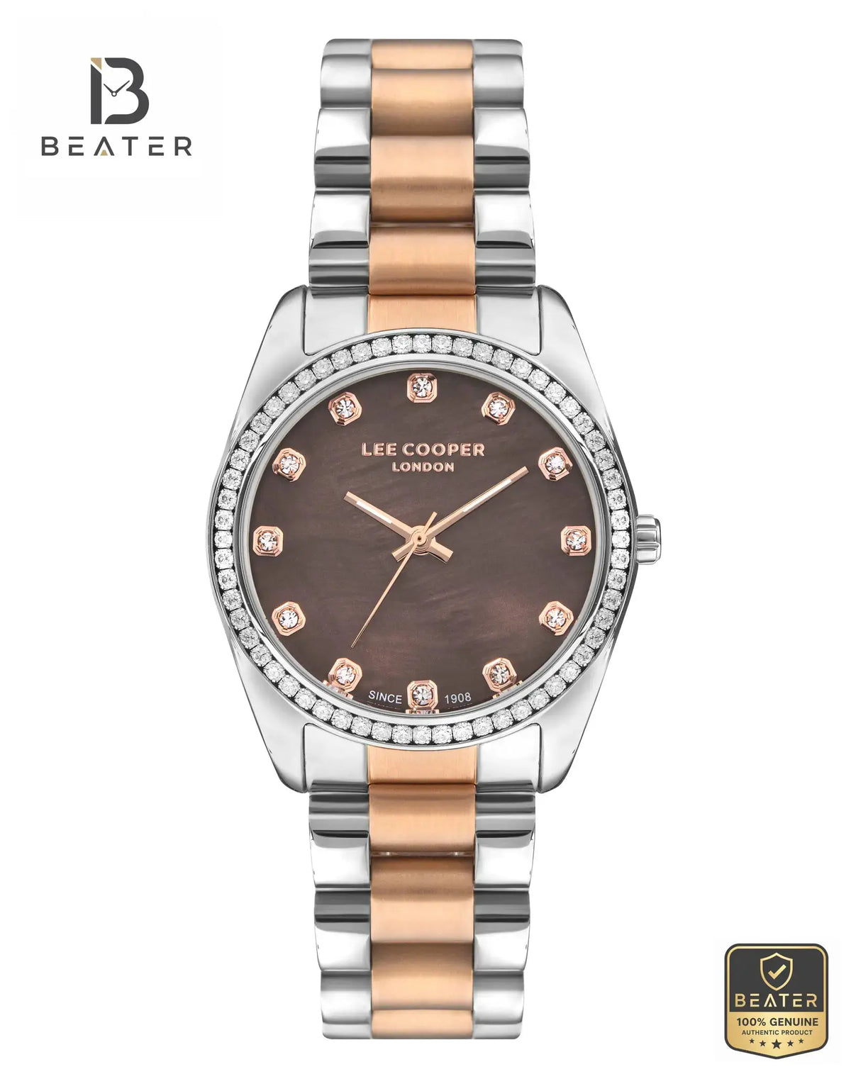 Lee Cooper LC07478.540 Women's Brown Dial Watch Front View - Beater Main image