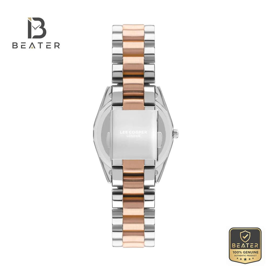 Lee Cooper LC07478.540 Women's Silver Rose Gold Metal Band Detail - Beater