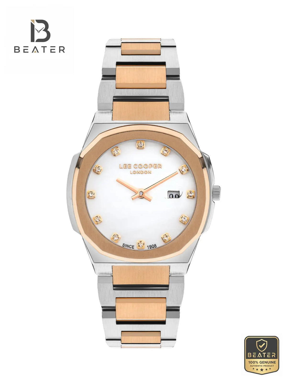 Lee Cooper LC07619.520 Women's White Dial Super Metal Watch Front View - Beater Main image