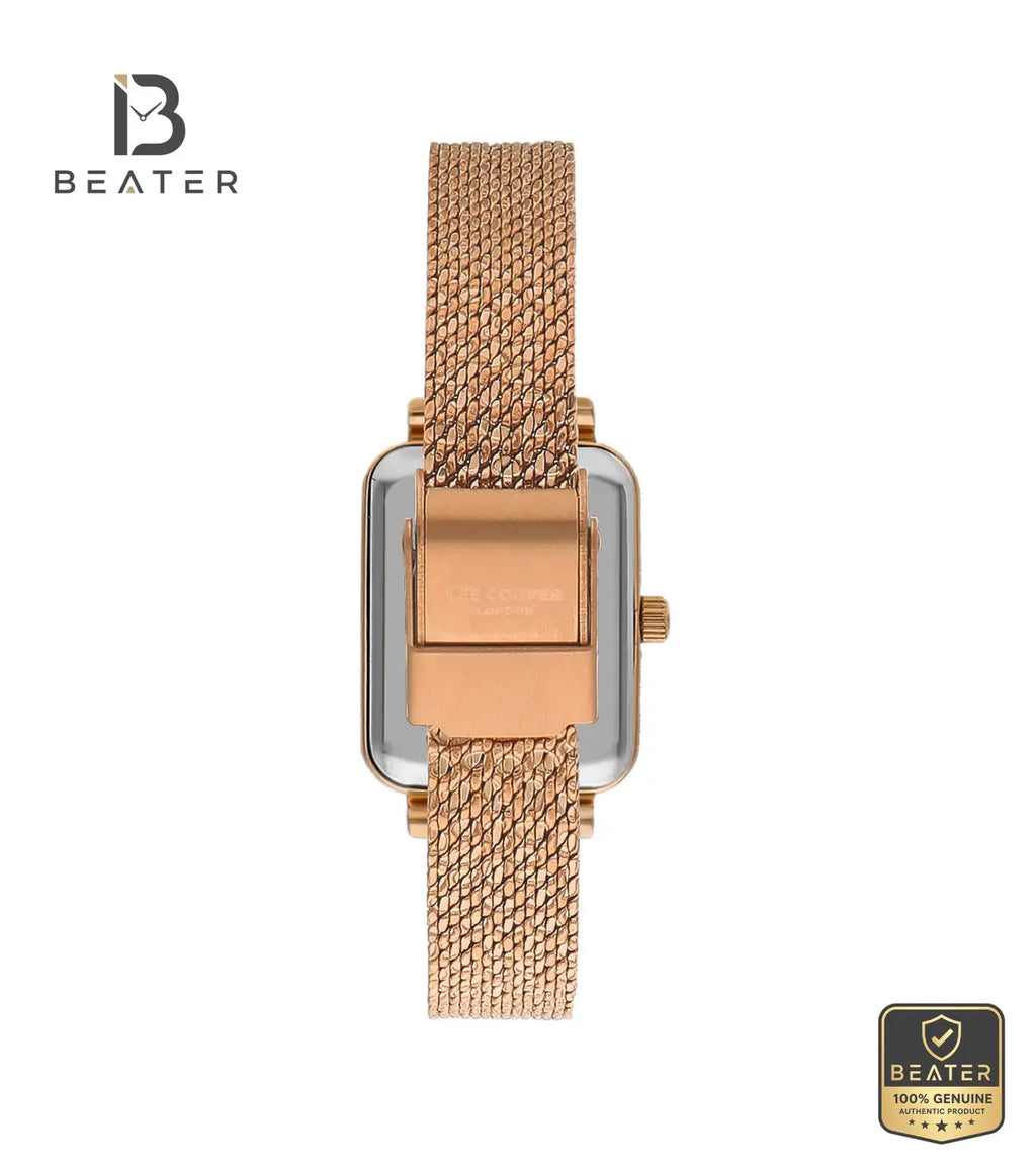 Lee Cooper LC07815.470 Rose Gold Mesh Band & Clasp Detail - Beater