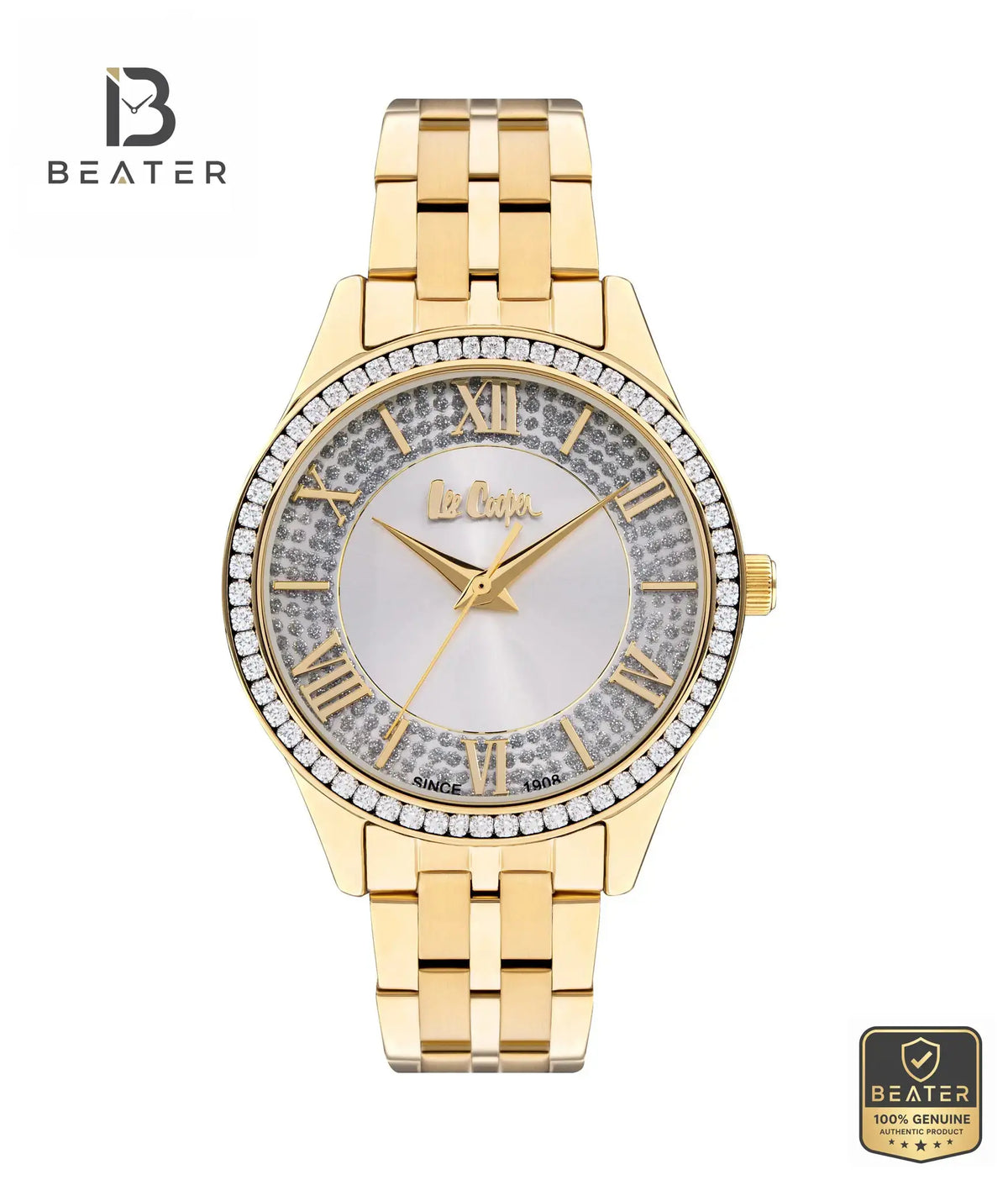 Lee Cooper LC07928.130 Women's Silver Dial Metal Watch Front View - Beater