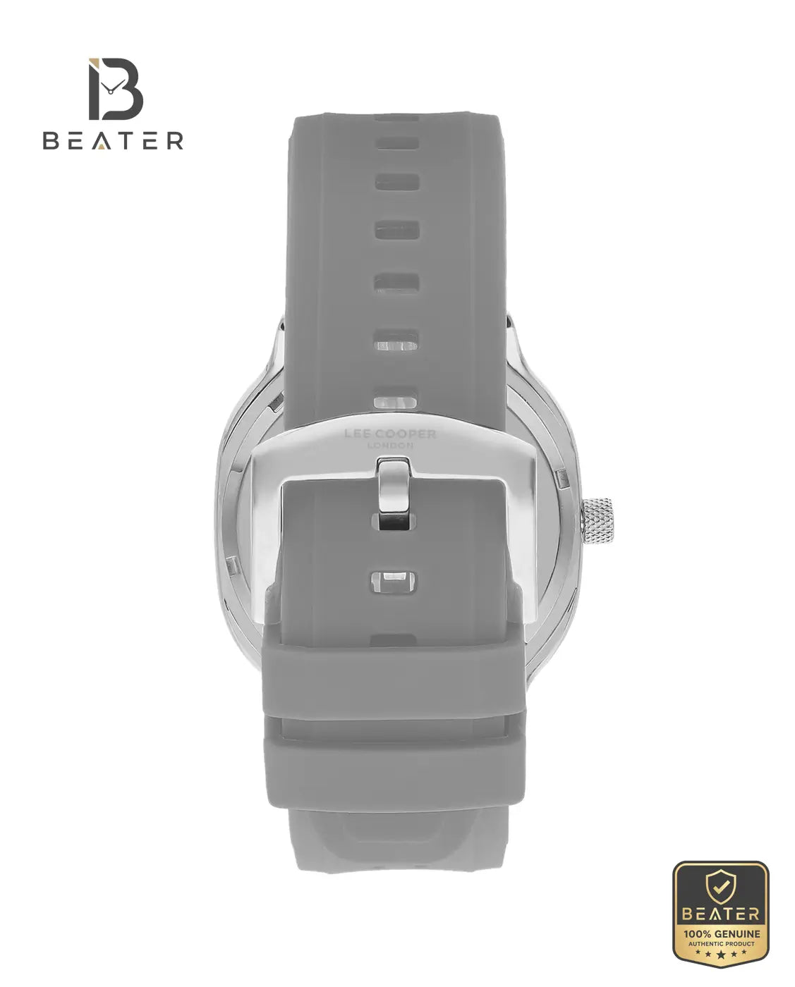 Lee Cooper LC07973.366 Grey Silicone Strap & Standard Clasp Detail - Beater