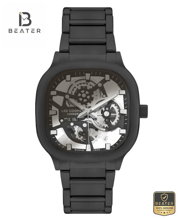 Lee Cooper LC07974.050 Men's Black Square Dial Watch Front View - Beater