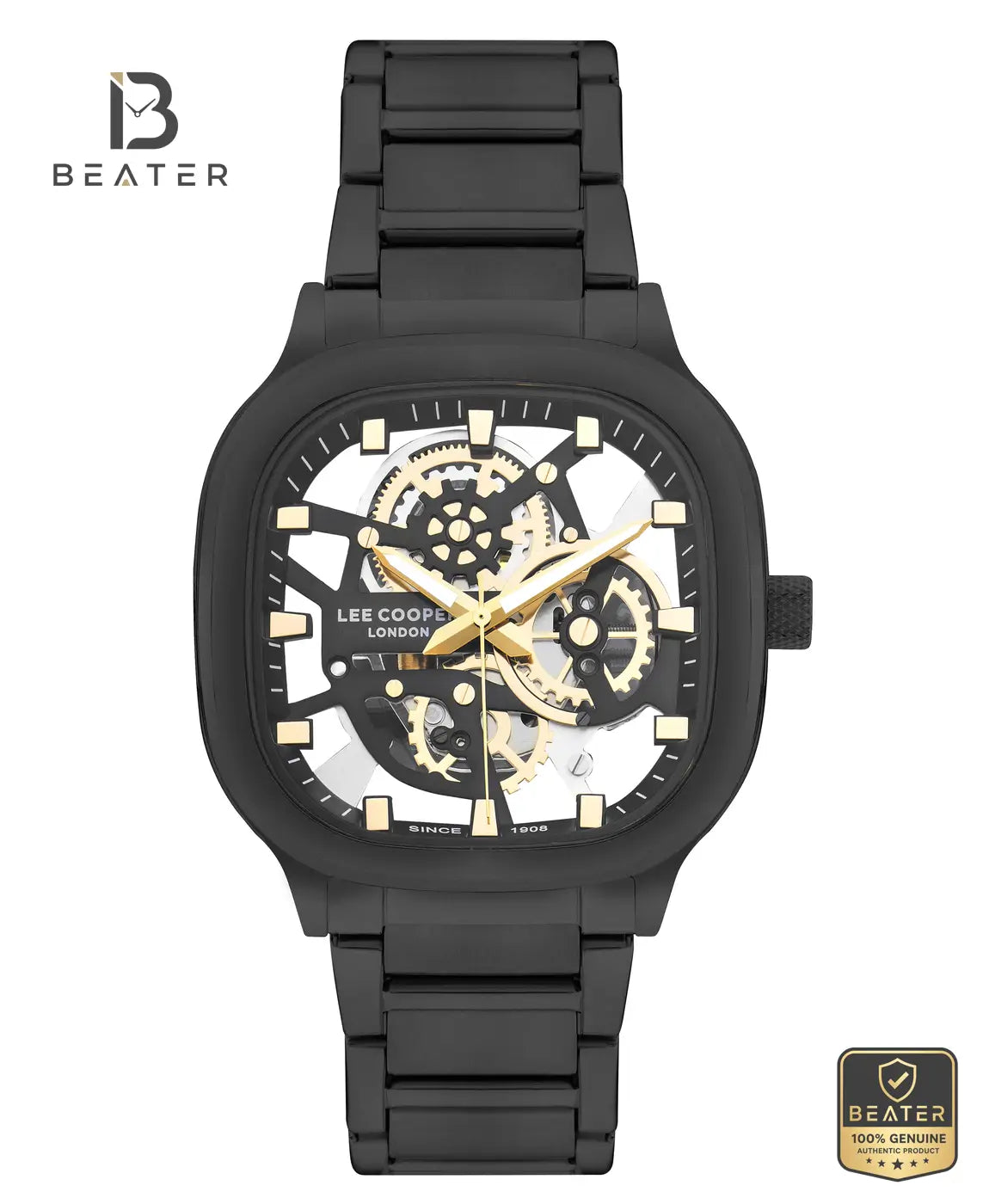 Lee Cooper LC07974.650 Men's Black Dial Watch Front View - Beater