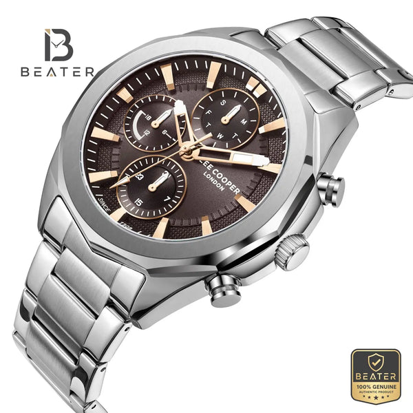 Lee Cooper LC08005.360 Dark Brown Dial Case and Bezel Profile - Beater