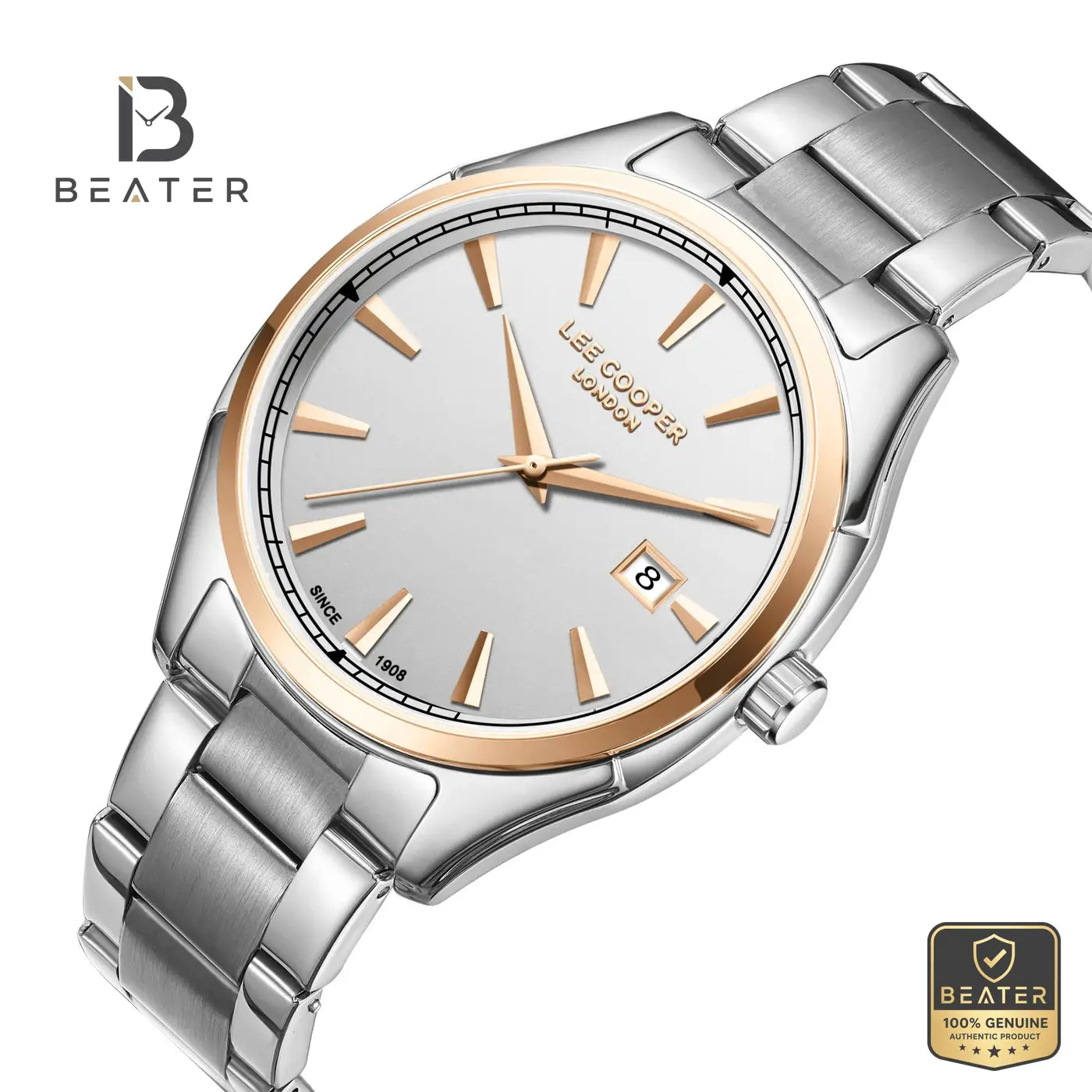 Lee Cooper LC08007.530 Men's Silver Metal Strap Watch Secondary image