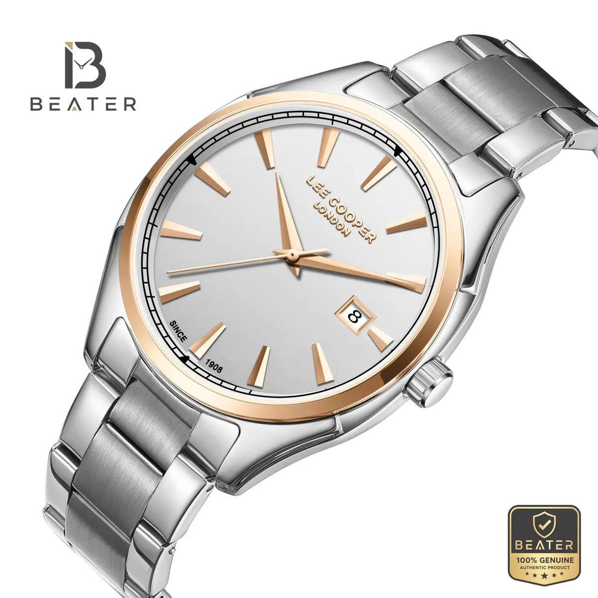 Lee Cooper LC08007.530 Silver Dial Case and Bezel Profile - Beater